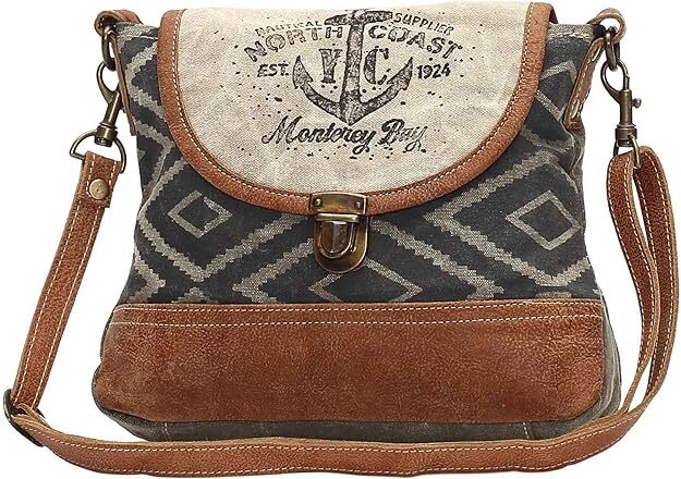 Myra Bags North Coast Anchors Upcycled Canvas Crossbody Bag Island City Harbor